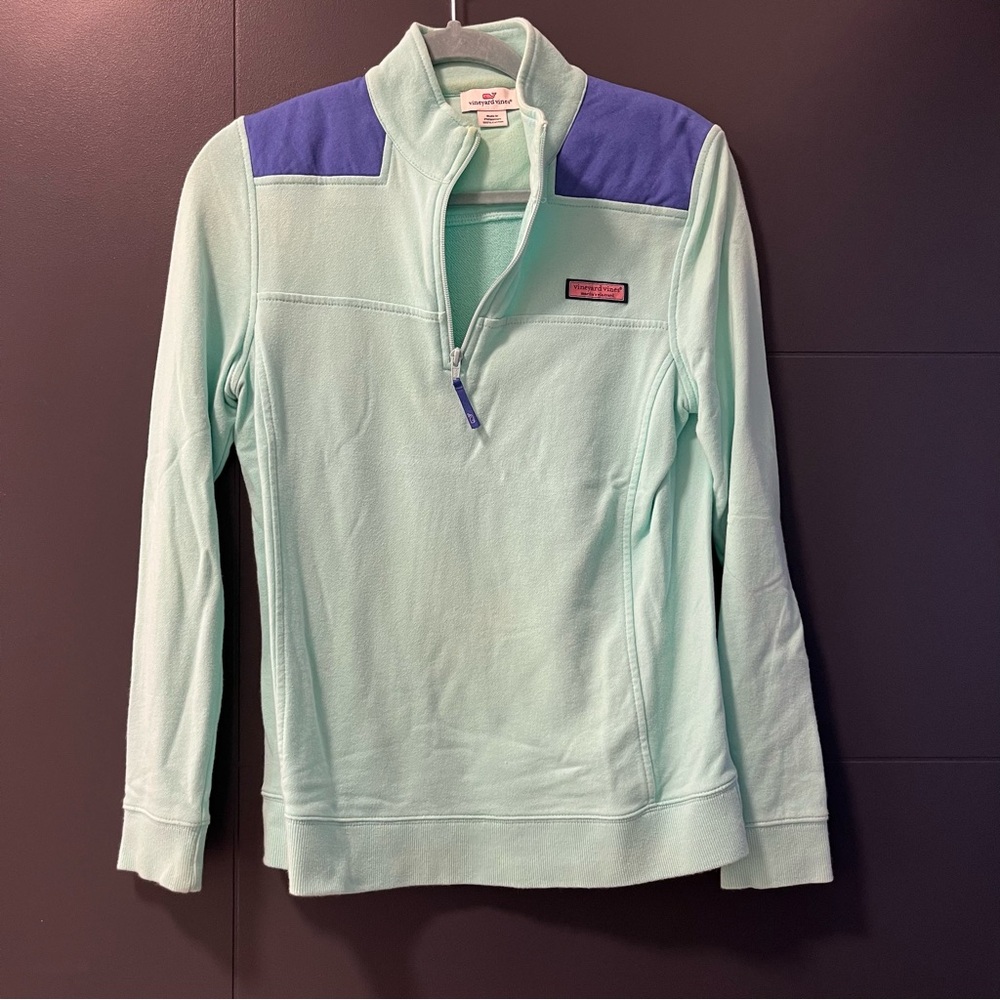 Vineyard Vines Mint Green / Indigo Quarter-Zip Pullover